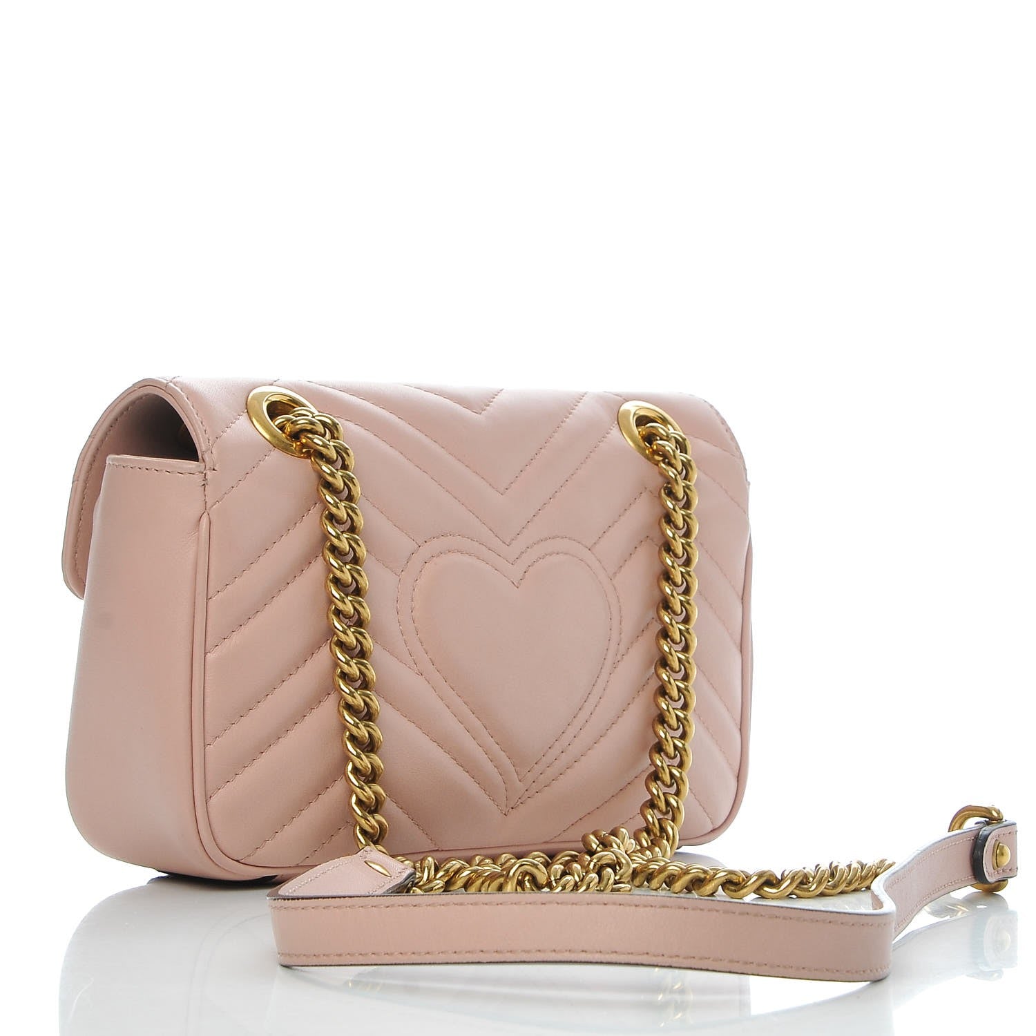 Gucci Calfskin Matelasse Mini GG Marmont Shoulder Bag Perfect Pink 4 of 10