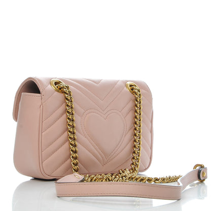 Gucci Calfskin Matelasse Mini GG Marmont Shoulder Bag Perfect Pink 4 of 10