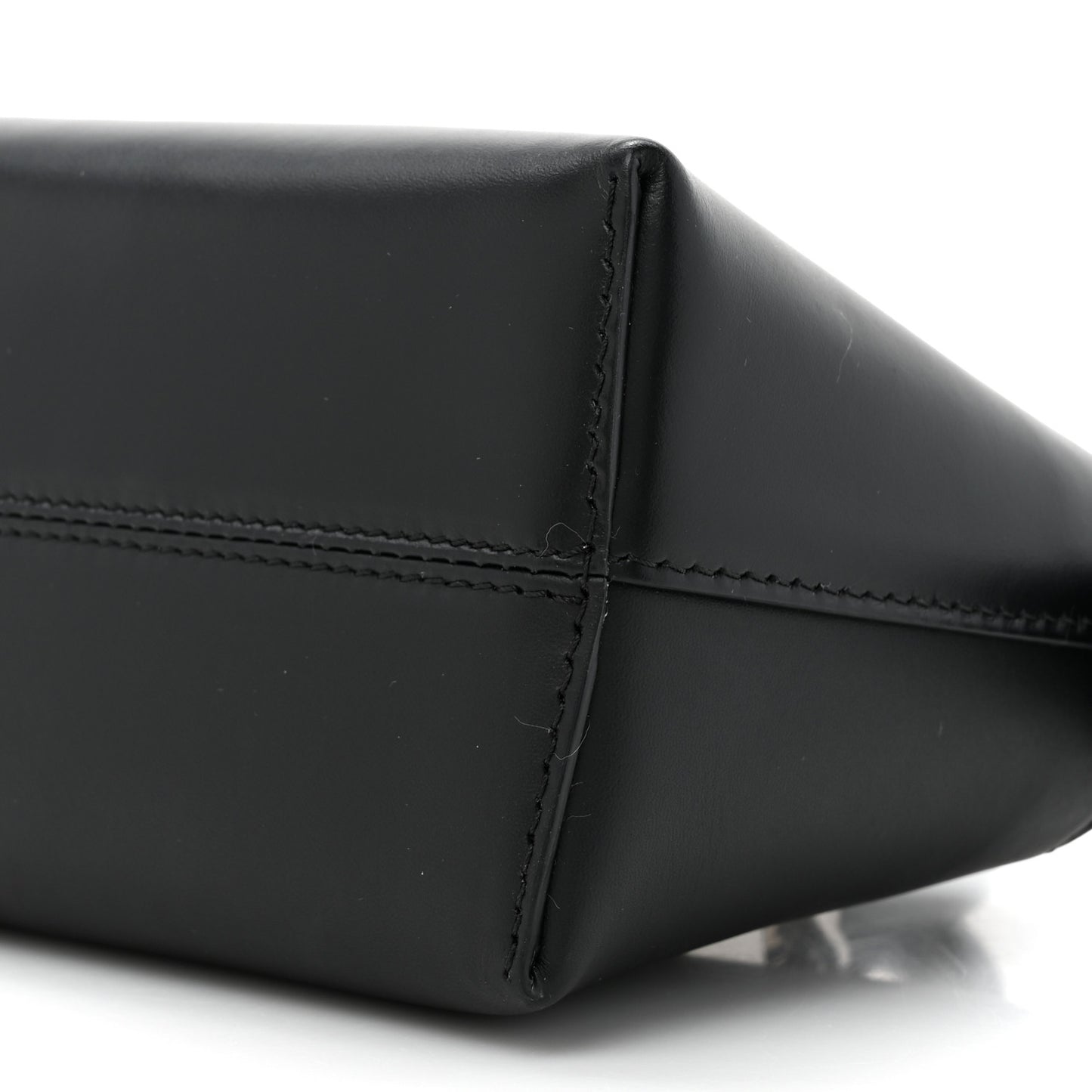 Vitello King Plexiglass Logo Embossed Mini By The Way Top Handle Boston Bag Black White