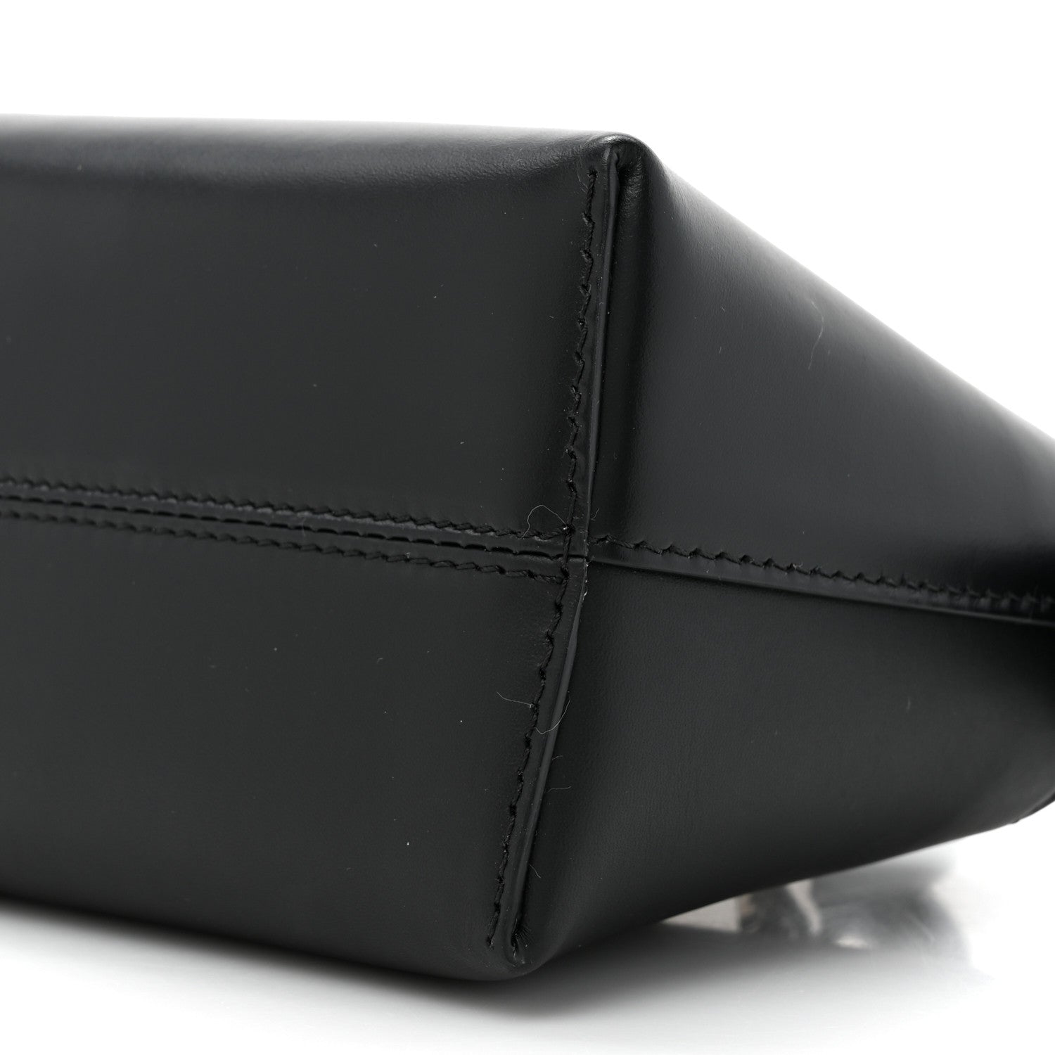 Fendi Vitello King Plexiglass Logo Embossed Mini By The Way Top Handle Boston Bag Black White 10 of 10