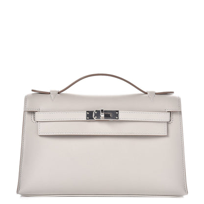 Hermes Swift Kelly Pochette Clutch Gris Perle 1 of 26