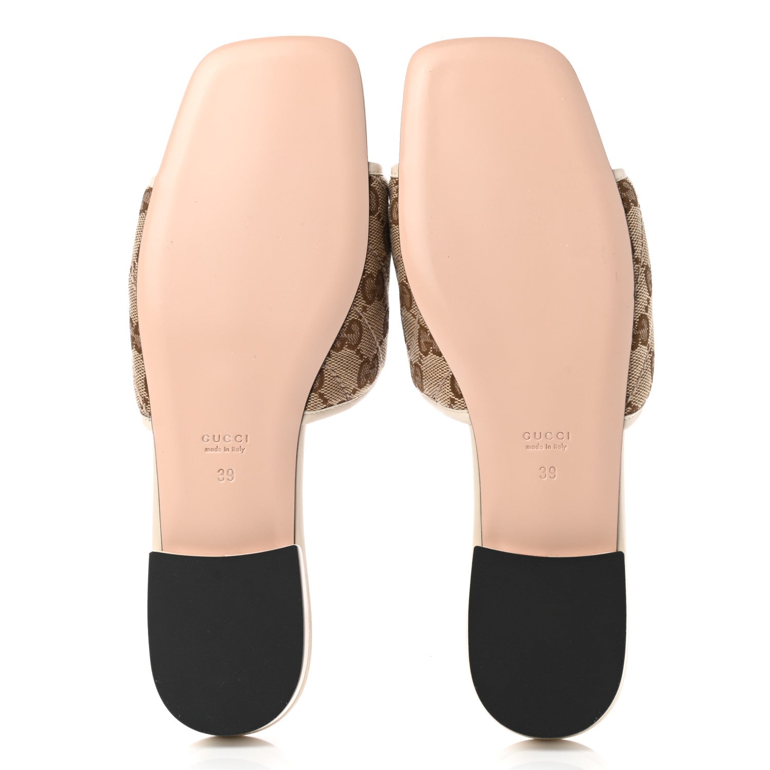 Gucci Monogram Matelasse Diagonal GG Marmont Flat Slide Sandals 39 Beige Ebony Mystic White 5 of 8