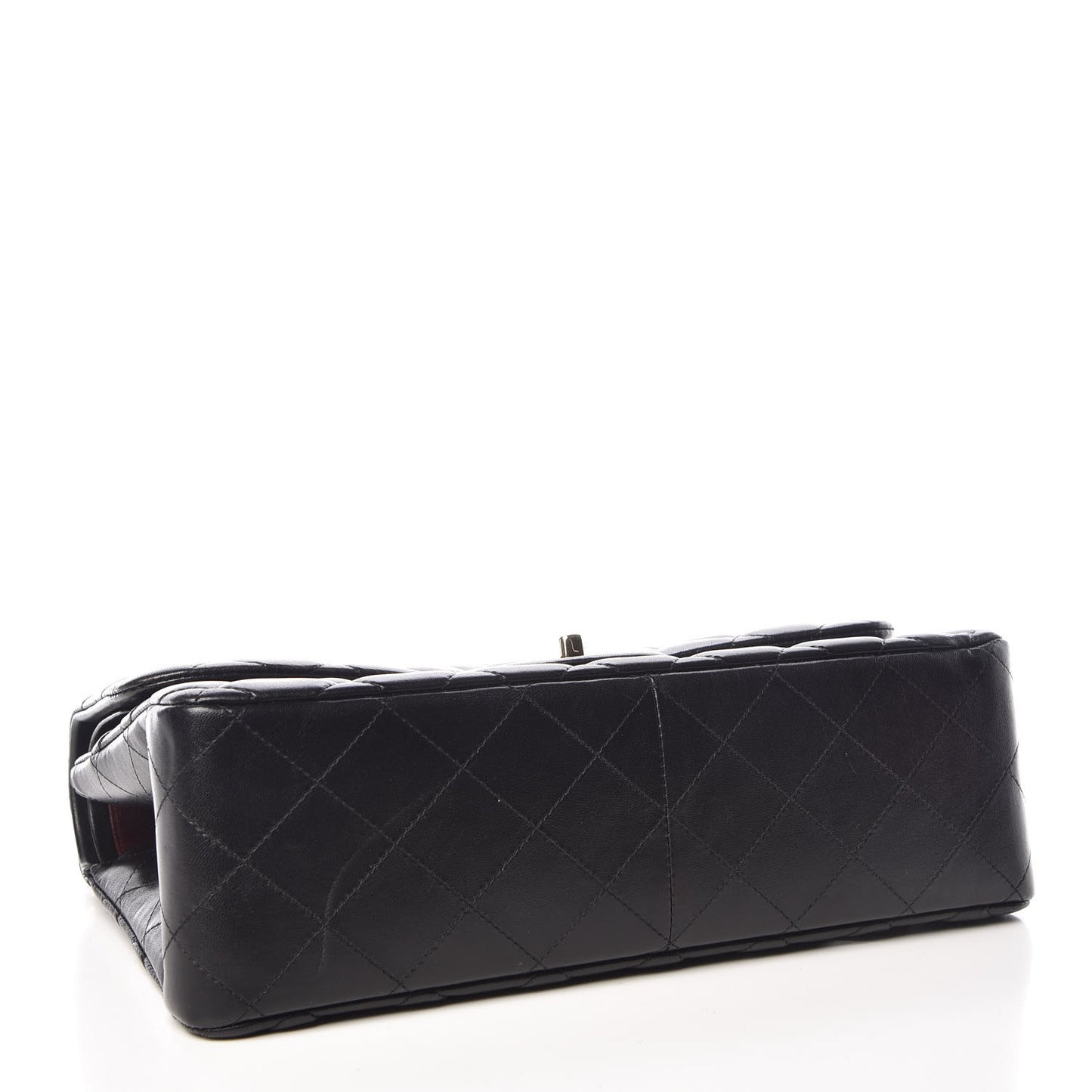 Lambskin Quilted Jumbo Double Flap Black
