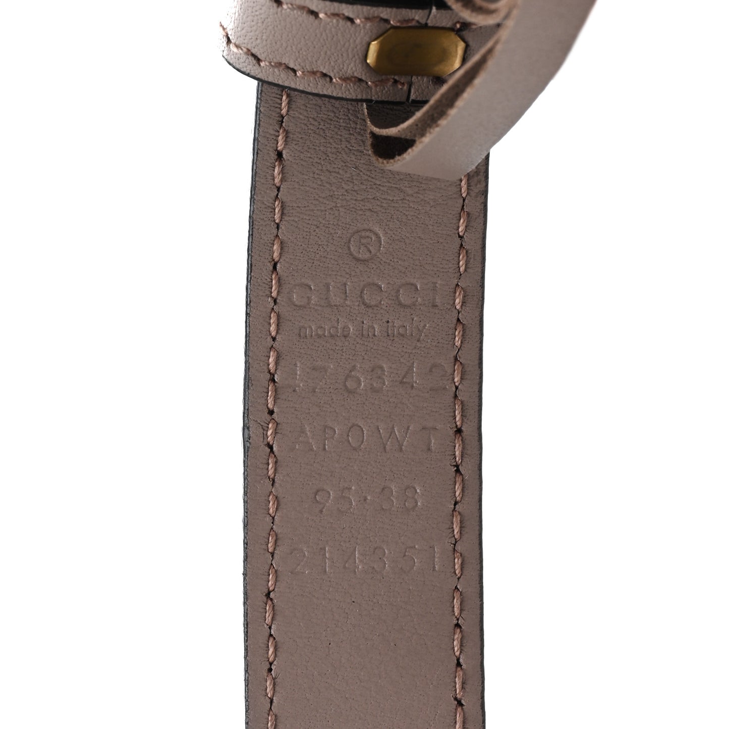 Calfskin Pearl Double G 20mm Belt 95 38 Porcelain Rose