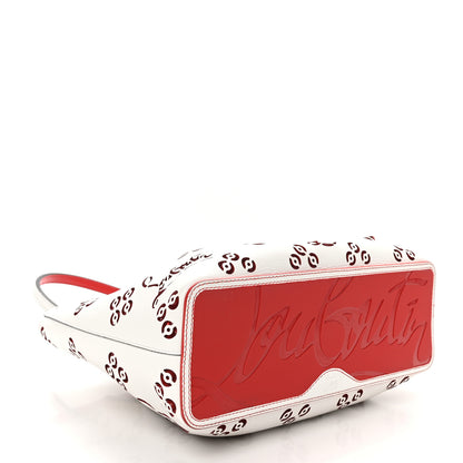 Christian Louboutin Calfskin Perforated Small Loubinthesky Cabarock Spikes Tote Snow 4 of 9