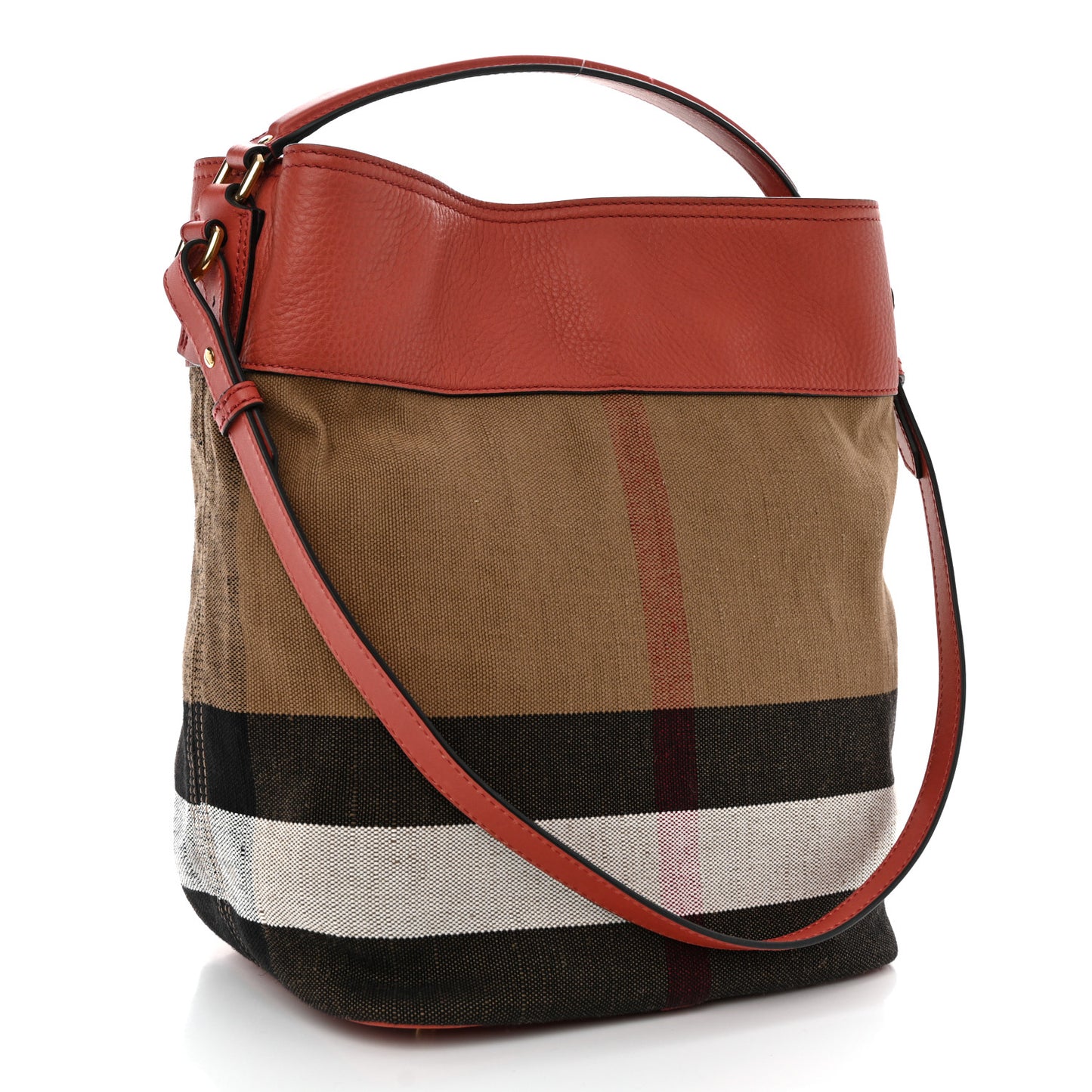 Canvas Mega Check Medium Ashby Tassel Hobo Cinnamon Red