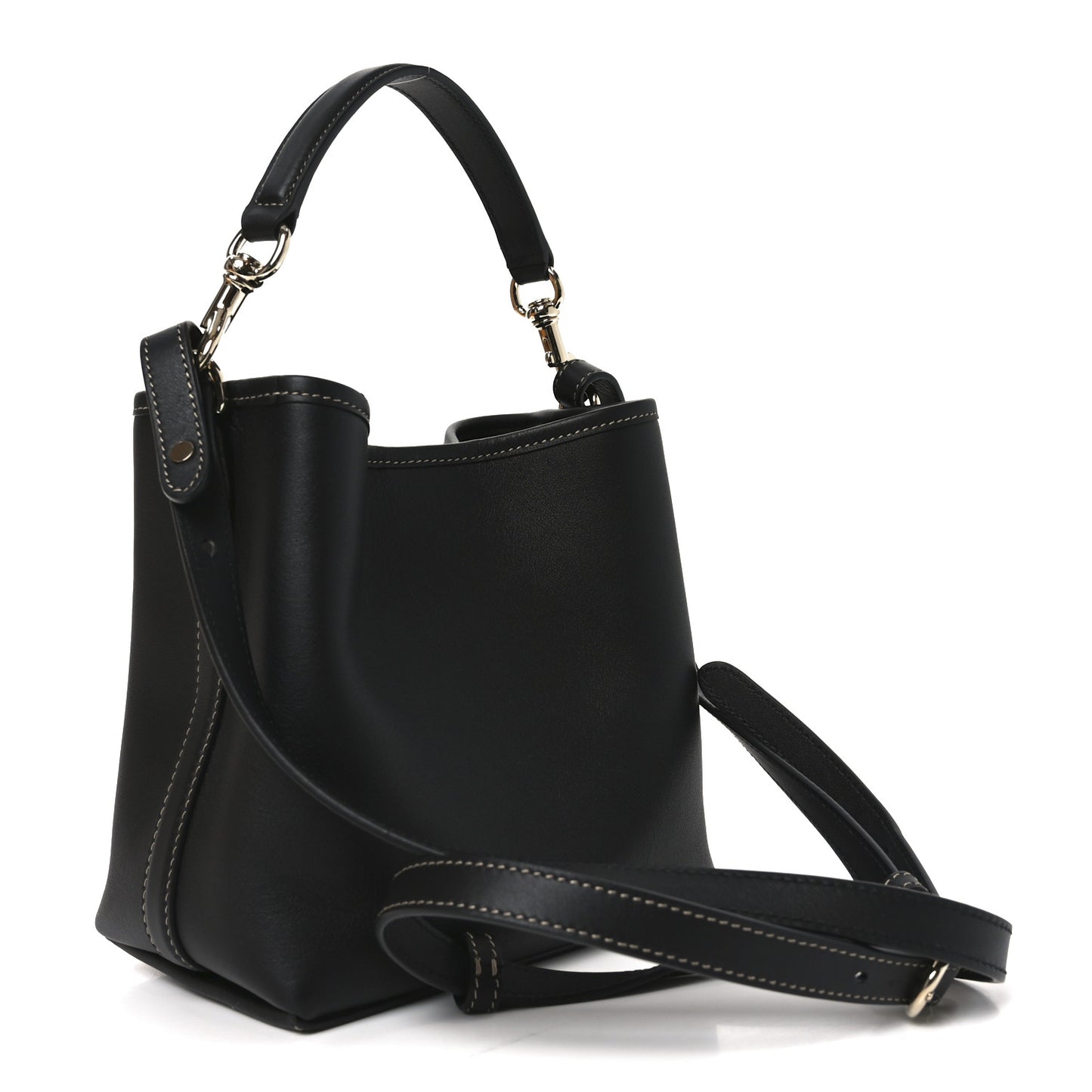 GG Calfskin Emblem Mini Bucket Bag Black