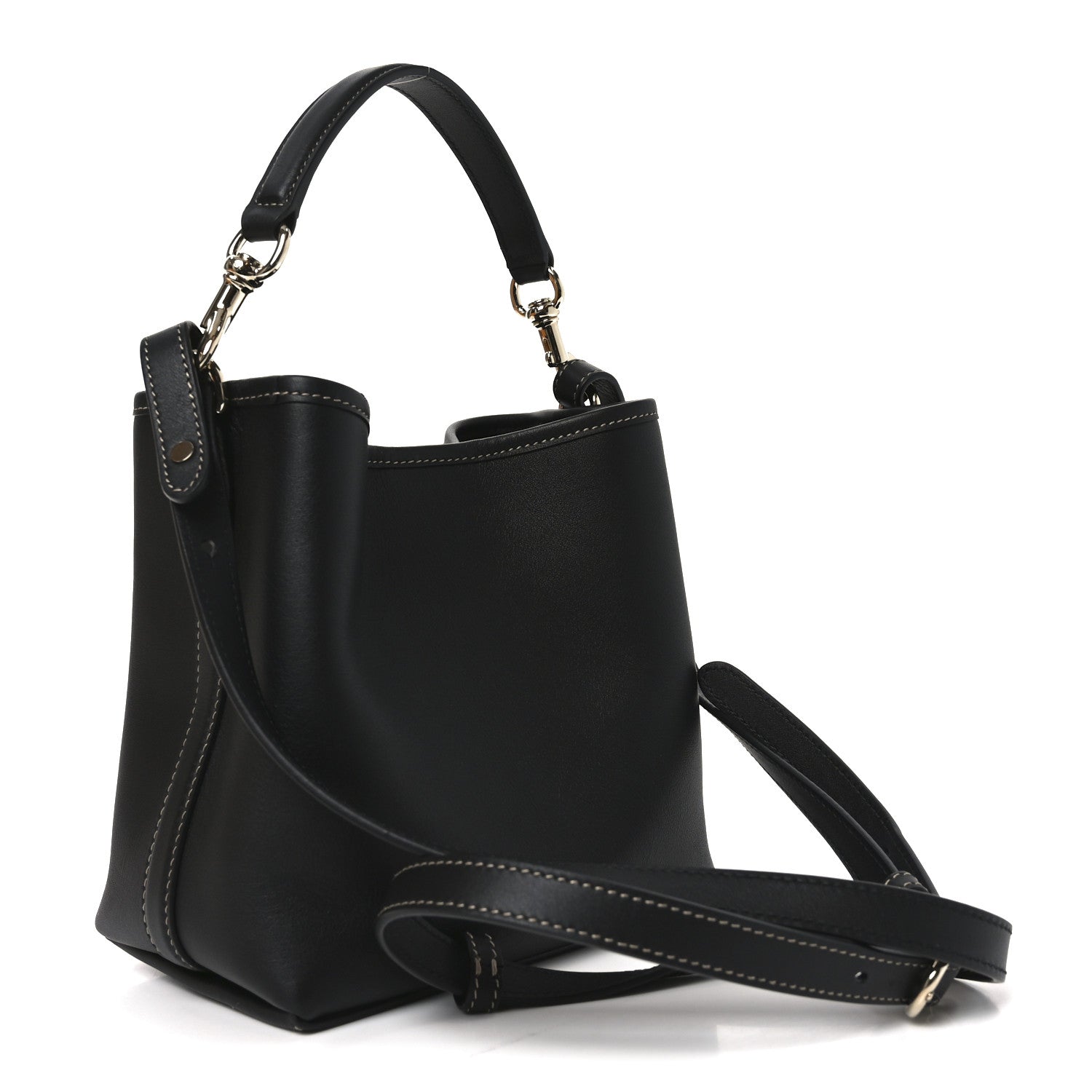 Gucci GG Calfskin Emblem Mini Bucket Bag Black 3 of 9