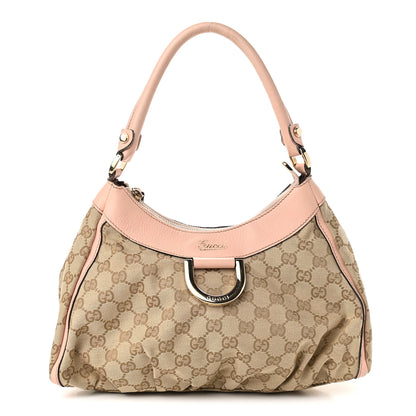 Gucci Monogram Medium D Gold Ring Hobo Pink 1 of 13
