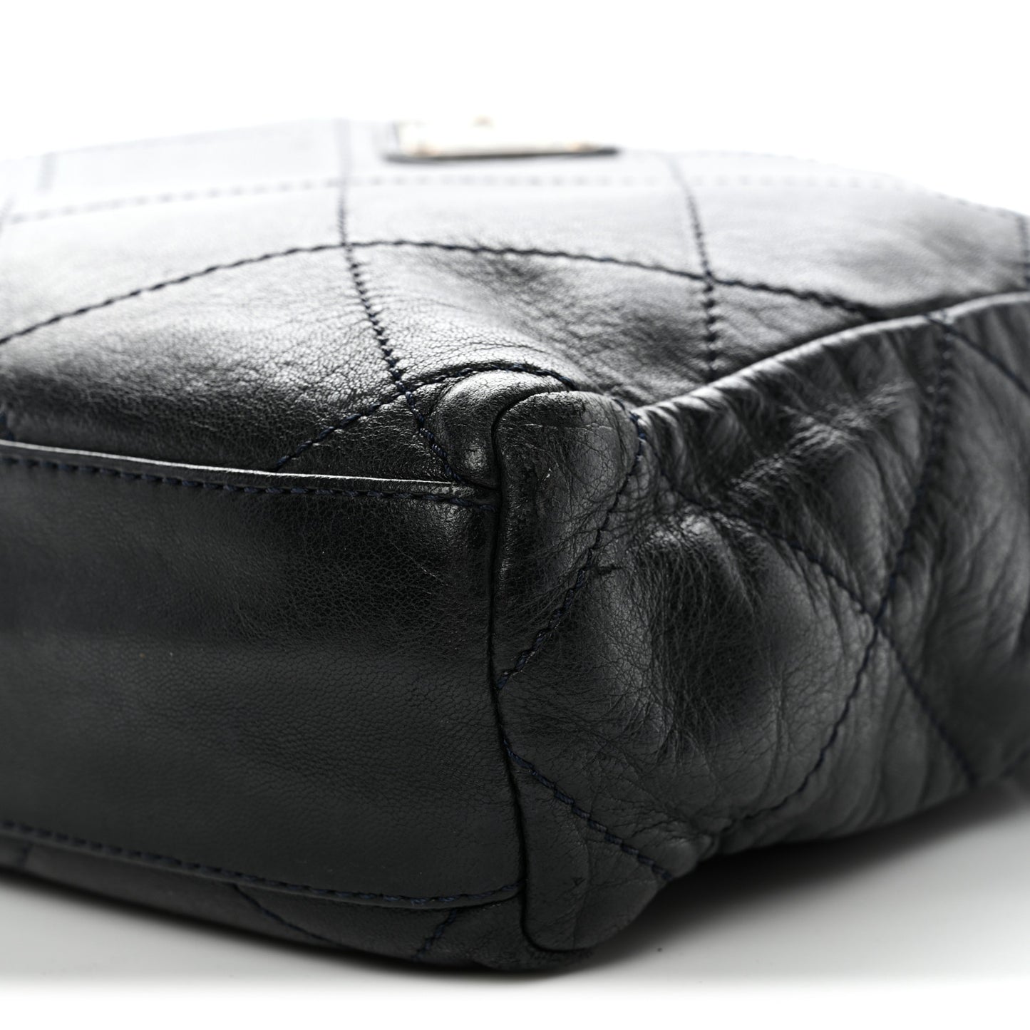 Nappa Quilted Chain Shoulder Bag Navy