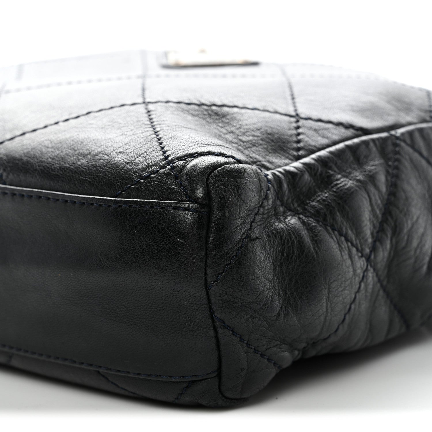 Prada Nappa Quilted Chain Shoulder Bag Navy 9 of 11