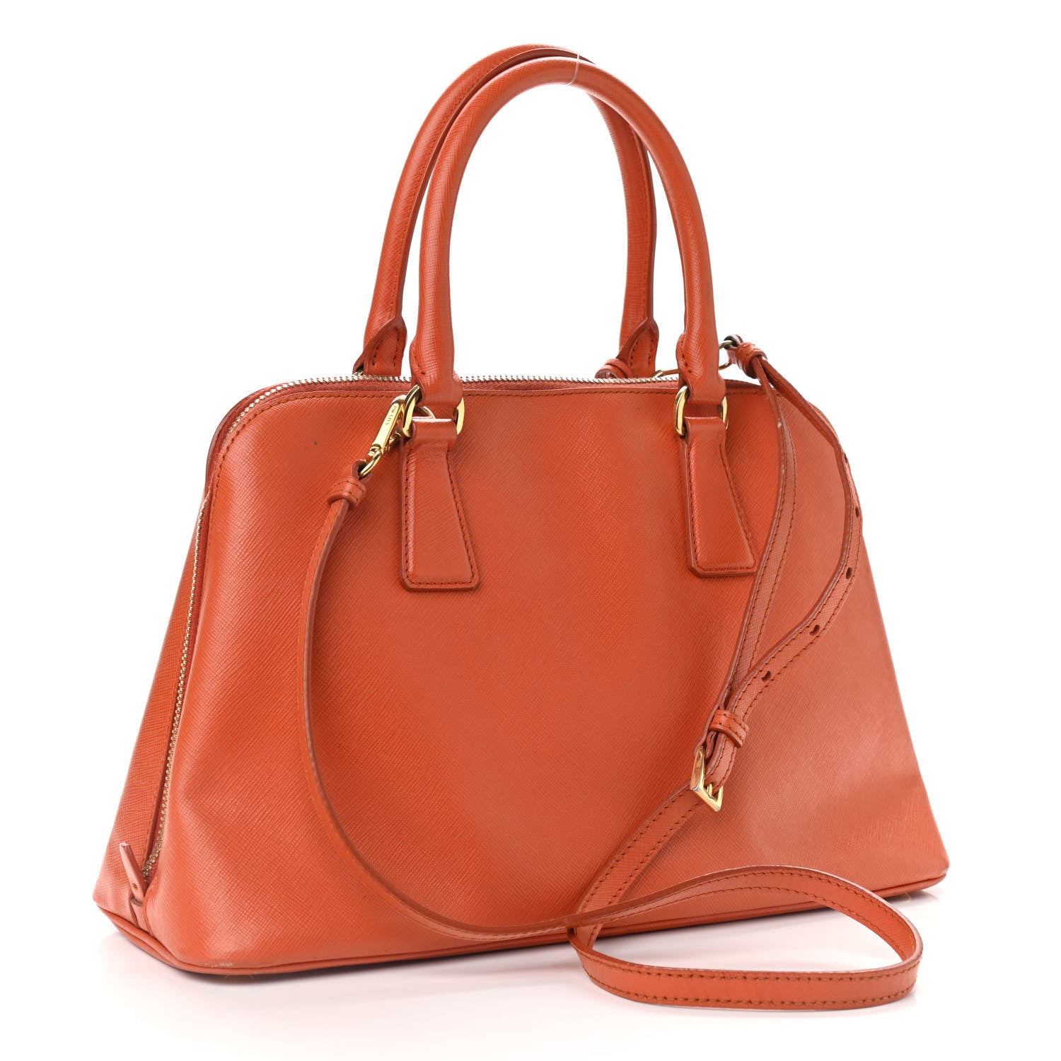 Prada Saffiano Lux Medium Promenade Tote Papaya 2 of 19
