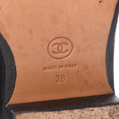 Chanel Calfskin Logo Riding Boots 38 Black 8 of 14