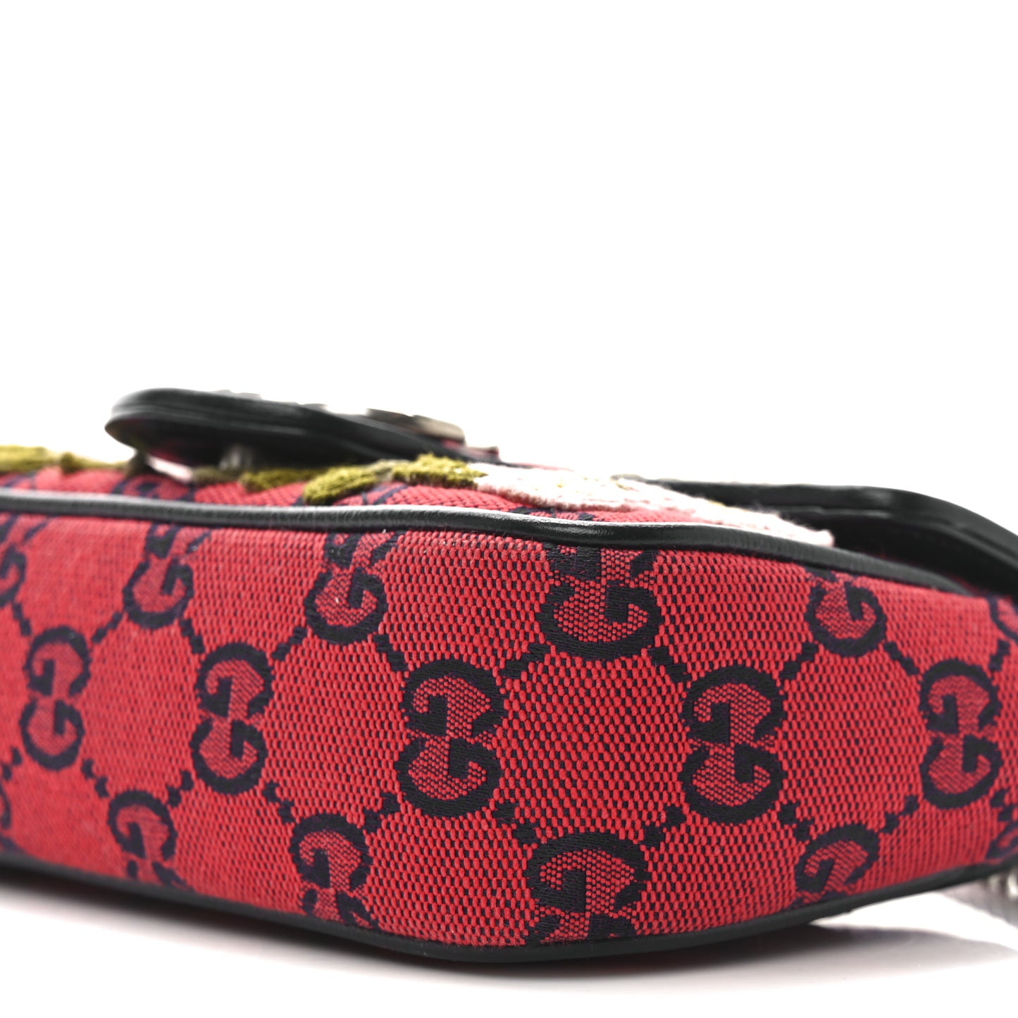 Monogram Multicolor Matelasse Diagonal Floral Embroidered Super Mini GG Marmont Shoulder Bag Red Blue Multicolor