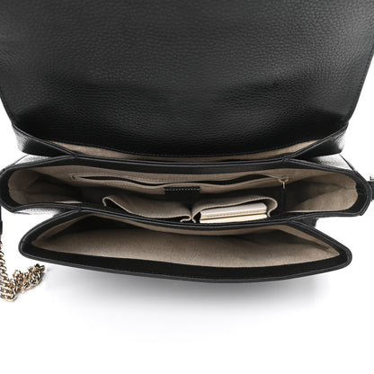 Gucci Dollar Calfskin Medium Interlocking G Top Handle Shoulder Bag Black 5 of 10