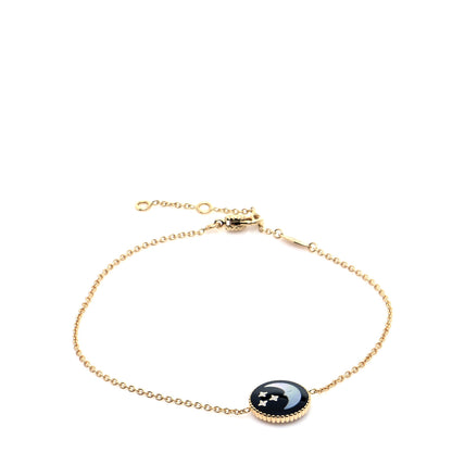 Christian Dior 18K Yellow Gold Diamond Black Onyx Mother of Pearl Rose Celeste Bracelet 1 of 9