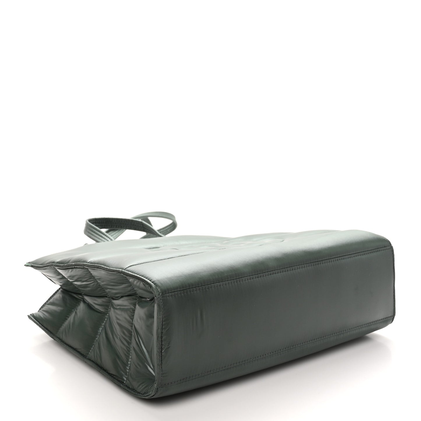 Nylon Medium Puff Shopping Bag Green