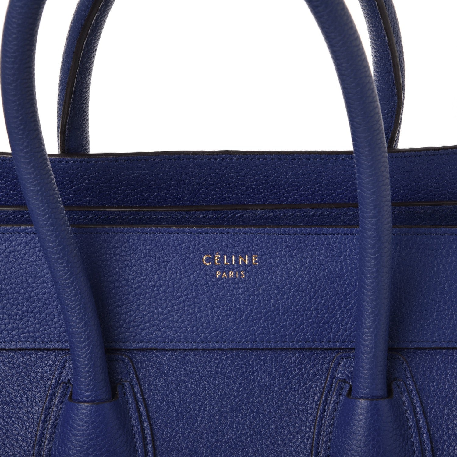Celine Drummed Calfskin Mini Luggage Indigo 6 of 8