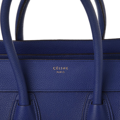 Celine Drummed Calfskin Mini Luggage Indigo 6 of 8