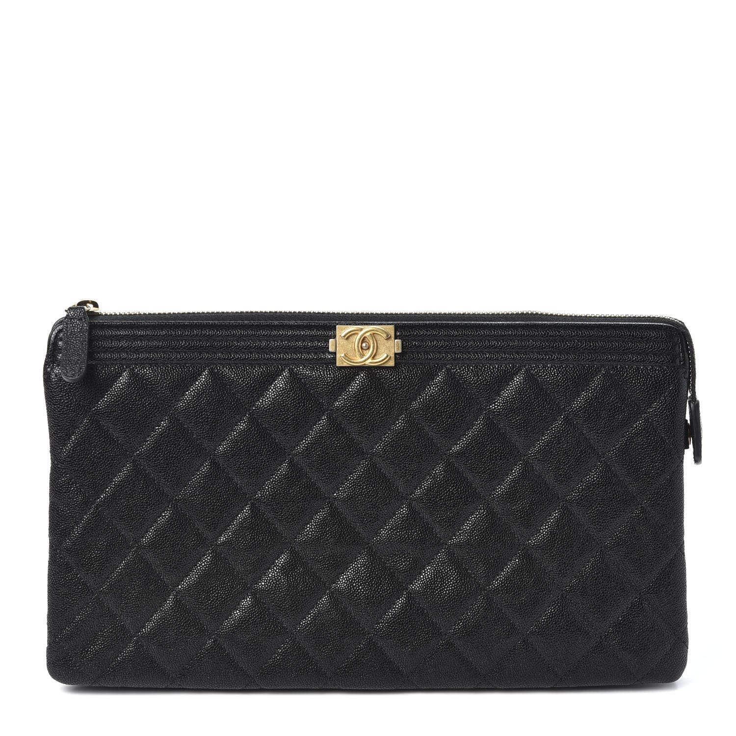 Chanel Caviar Quilted Small Zipped Boy Pouch Black 1 of 9