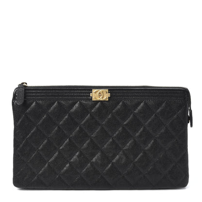 Chanel Caviar Quilted Small Zipped Boy Pouch Black 1 of 9