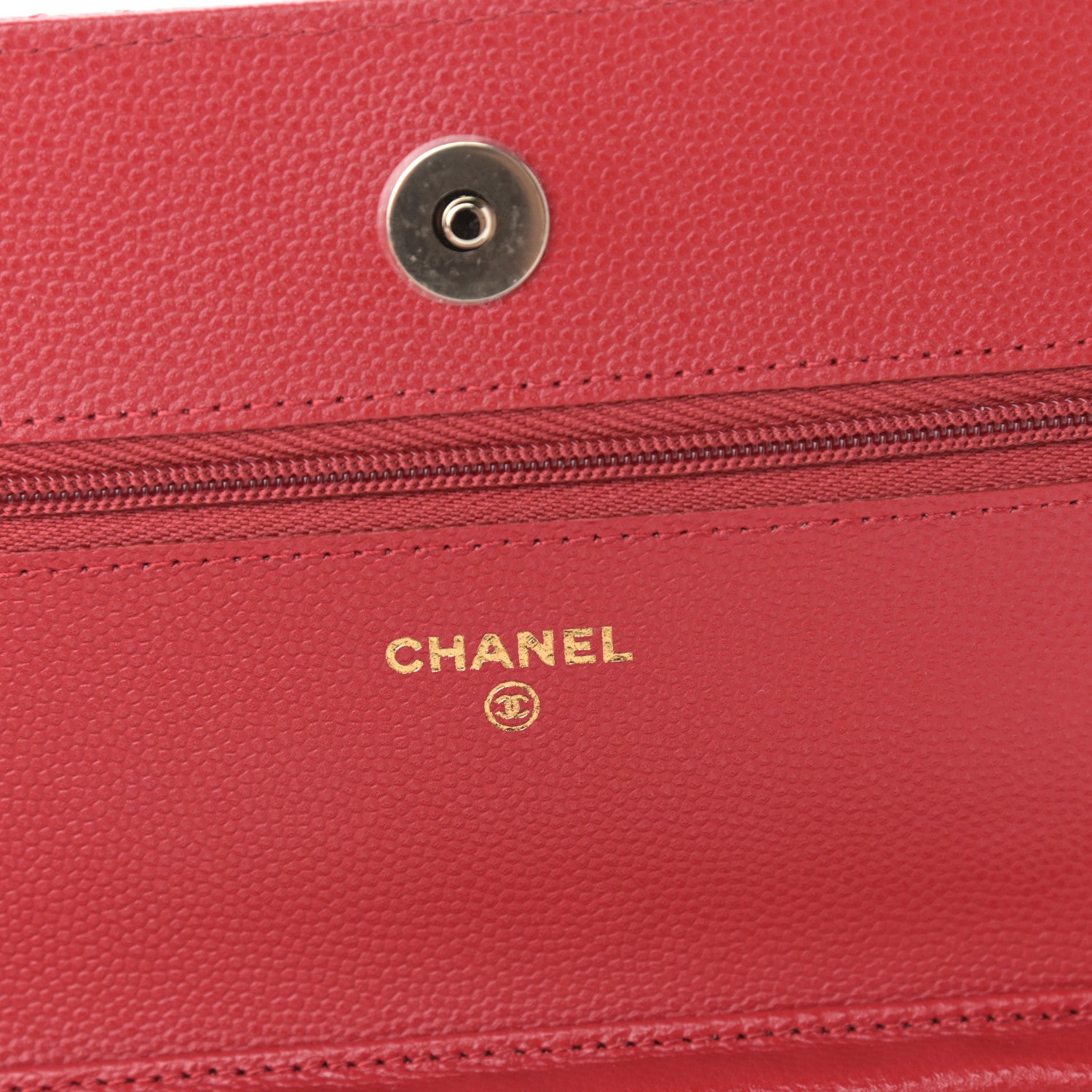 Chanel Caviar Quilted Wallet On Chain WOC Red 6 of 12