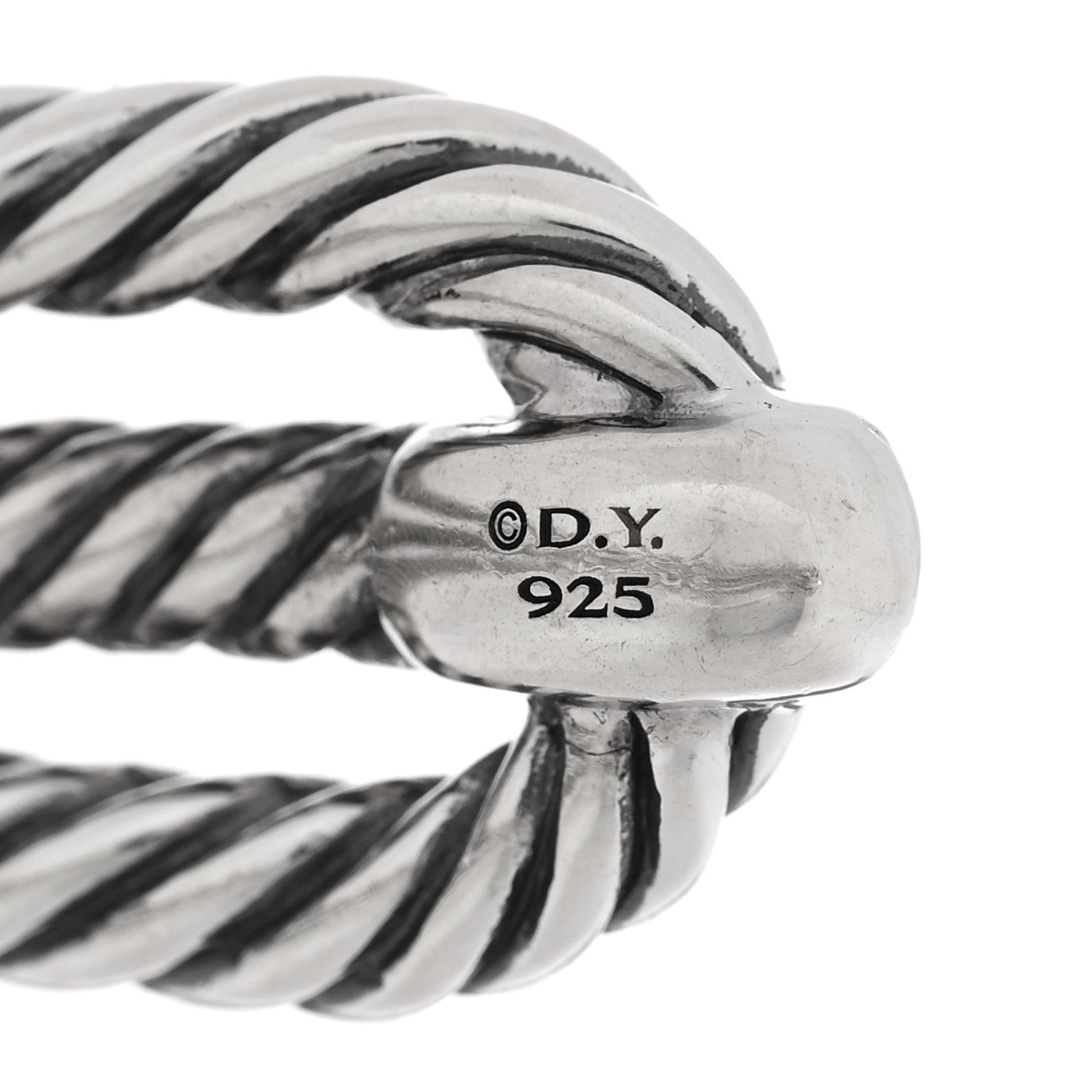 David Yurman Sterling Silver Diamond Three Row Confetti Cuff Bracelet 3 of 3