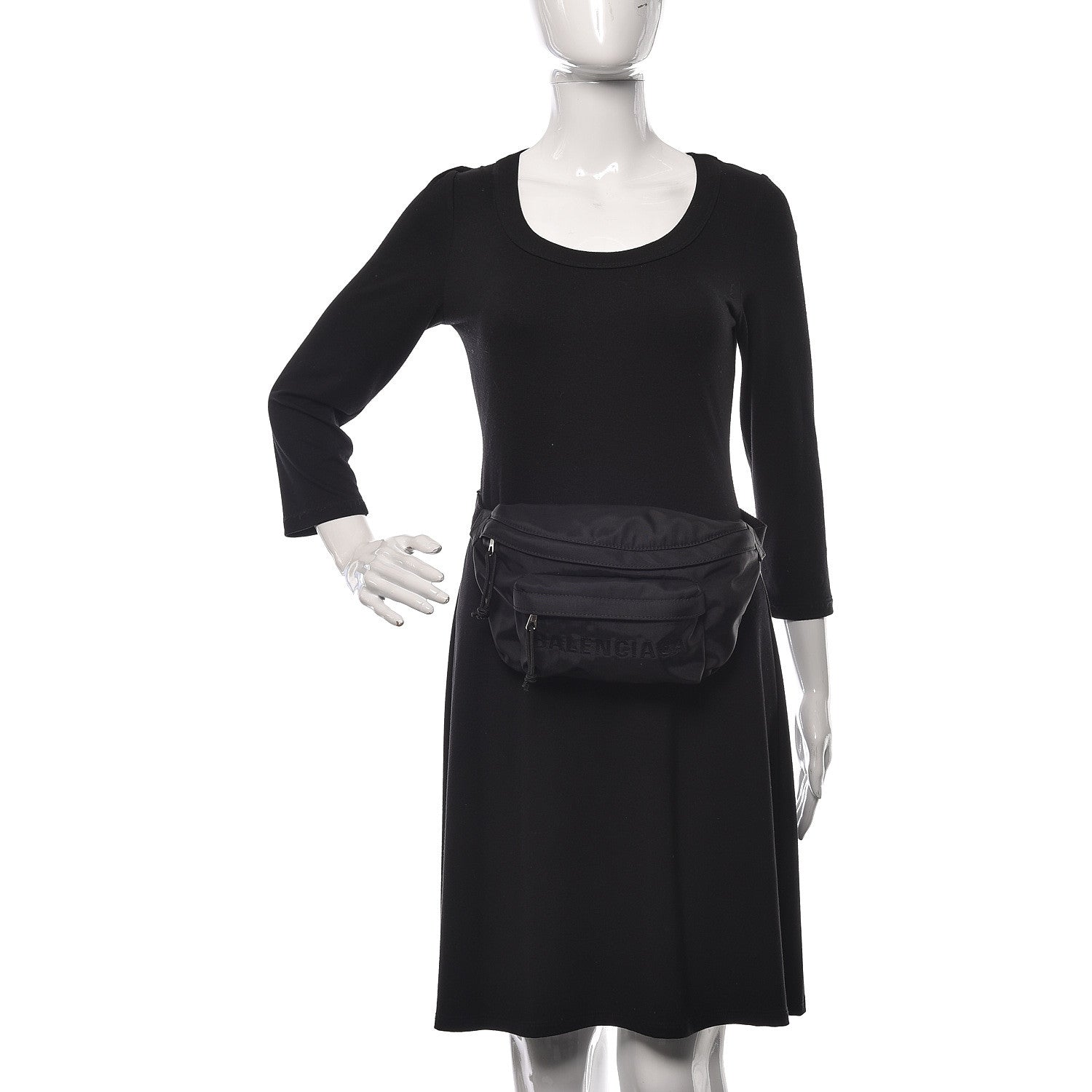 Balenciaga Textured Sport Nylon Logo Embroidered Wheel Beltpack Black 2 of 10