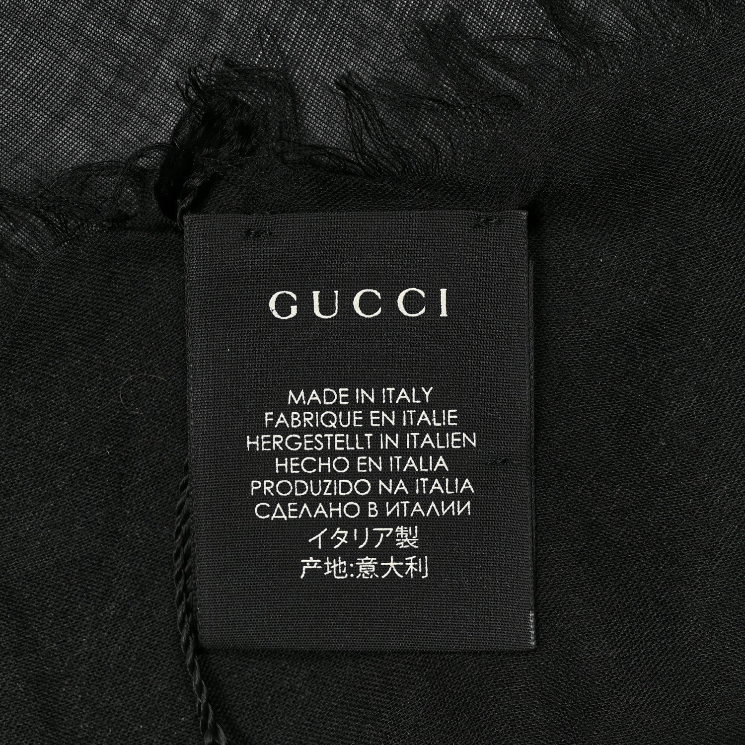 Gucci Modal Silk Coco Capitan Logo Square Scarf Black 3 of 4
