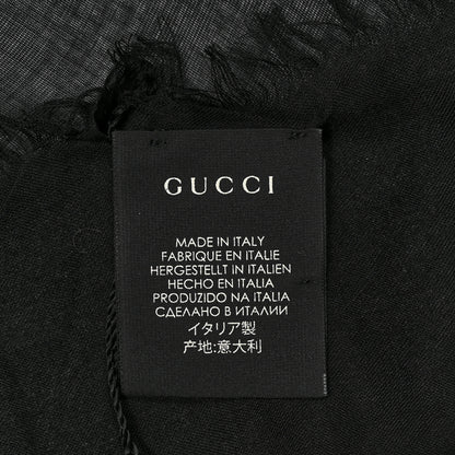 Gucci Modal Silk Coco Capitan Logo Square Scarf Black 3 of 4