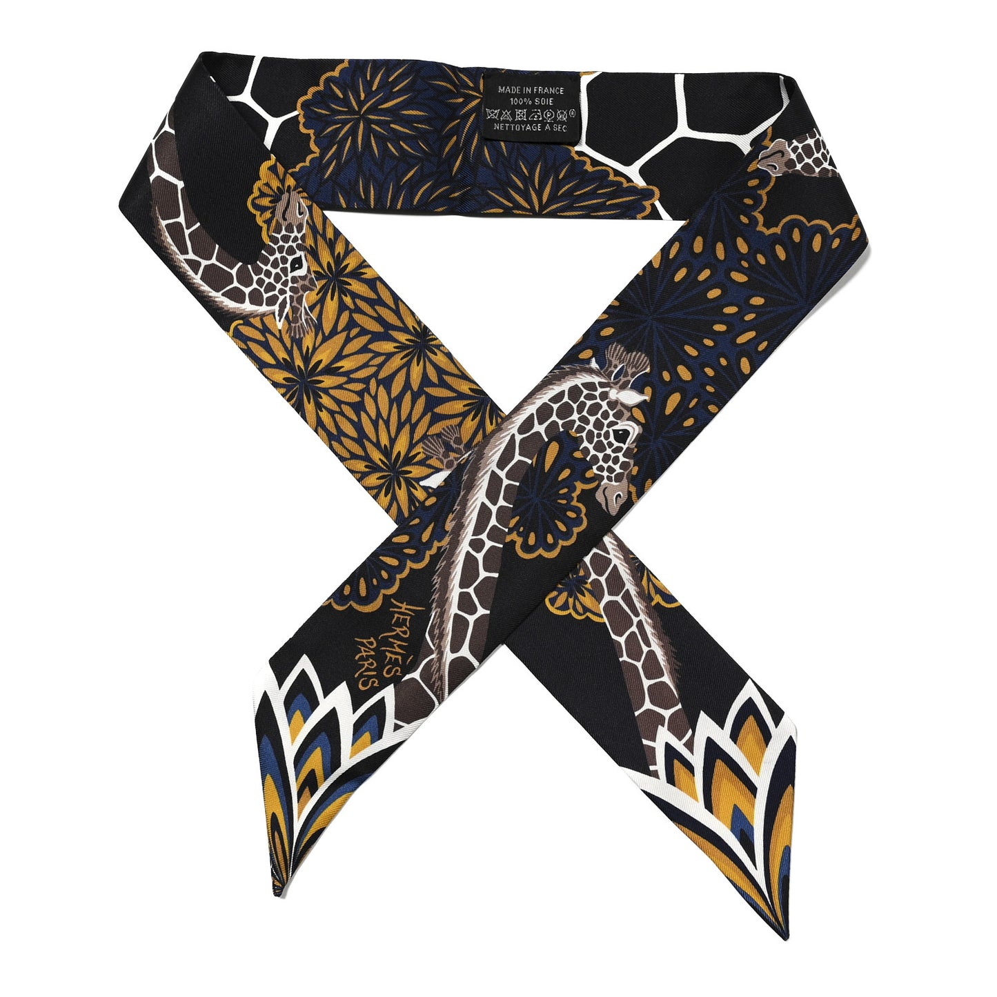 Silk The Three Graces Twilly Black Gold Taupe