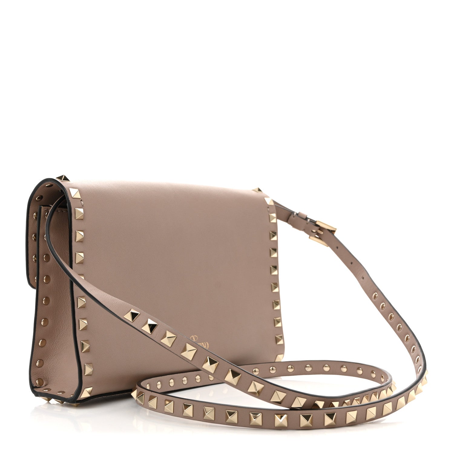 Valentino Garavani Vitello Medium Rockstud Flip Lock Crossbody Bag Poudre 3 of 9