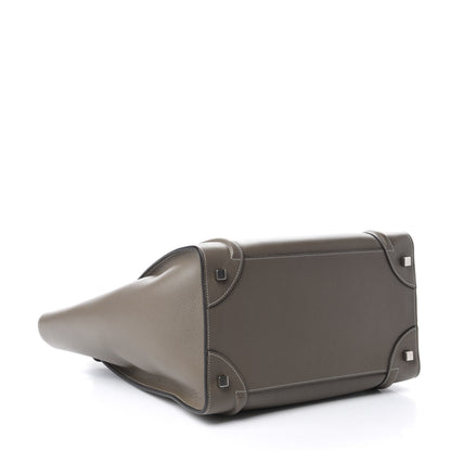 Celine Drummed Calfskin Mini Luggage Souris 5 of 10