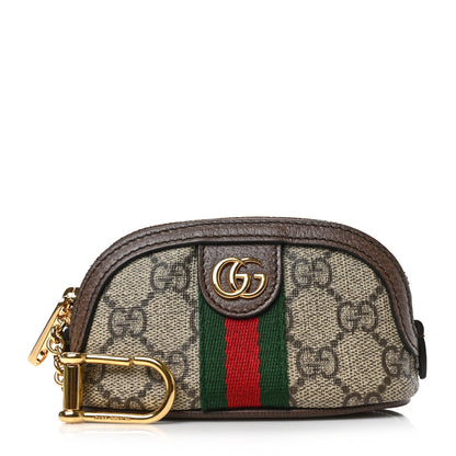 Gucci GG Supreme Monogram Web Ophidia Dome Key Pouch Beige New Acero 1 of 7