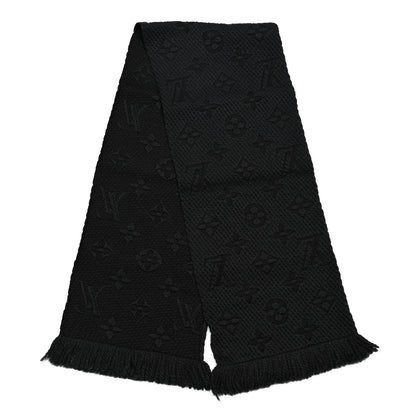 Louis Vuitton Wool Silk Logomania Scarf Charcoal 2 of 3