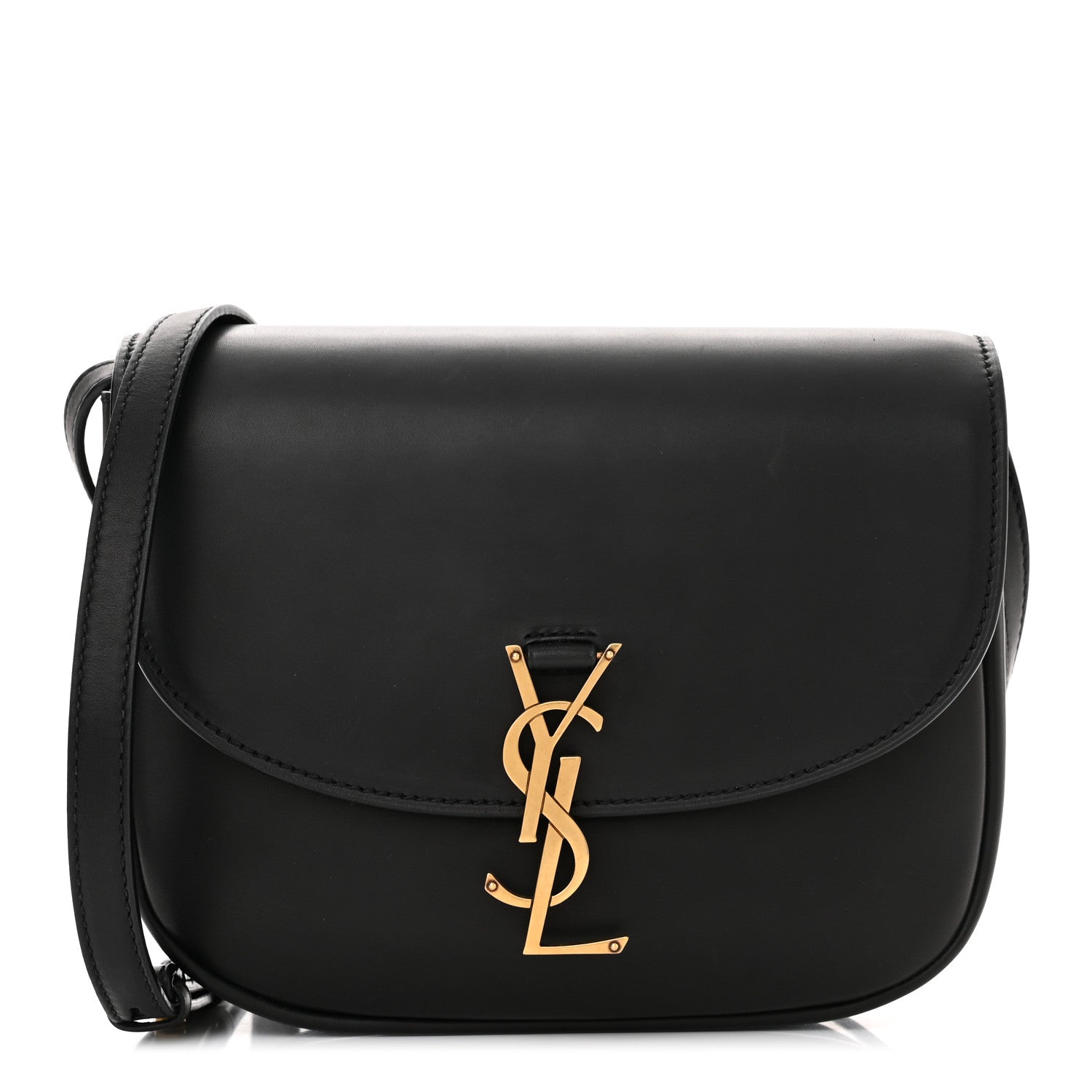 Saint Laurent Smooth Calfskin Monogram Medium Kaia Satchel Black 1 of 10
