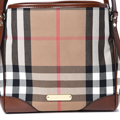 Burberry House Check Small Canterbury Tote Dark Tan 8 of 12