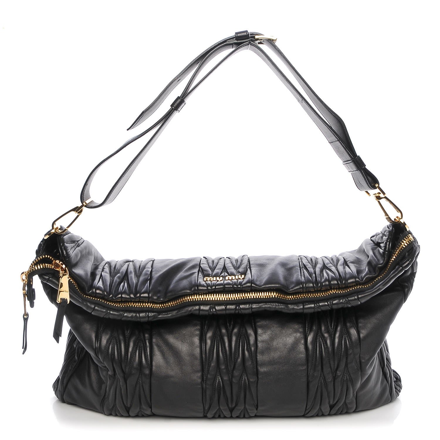 Miu Miu Nappa Matelasse Patchwork Shoulder Bag Black 1 of 8