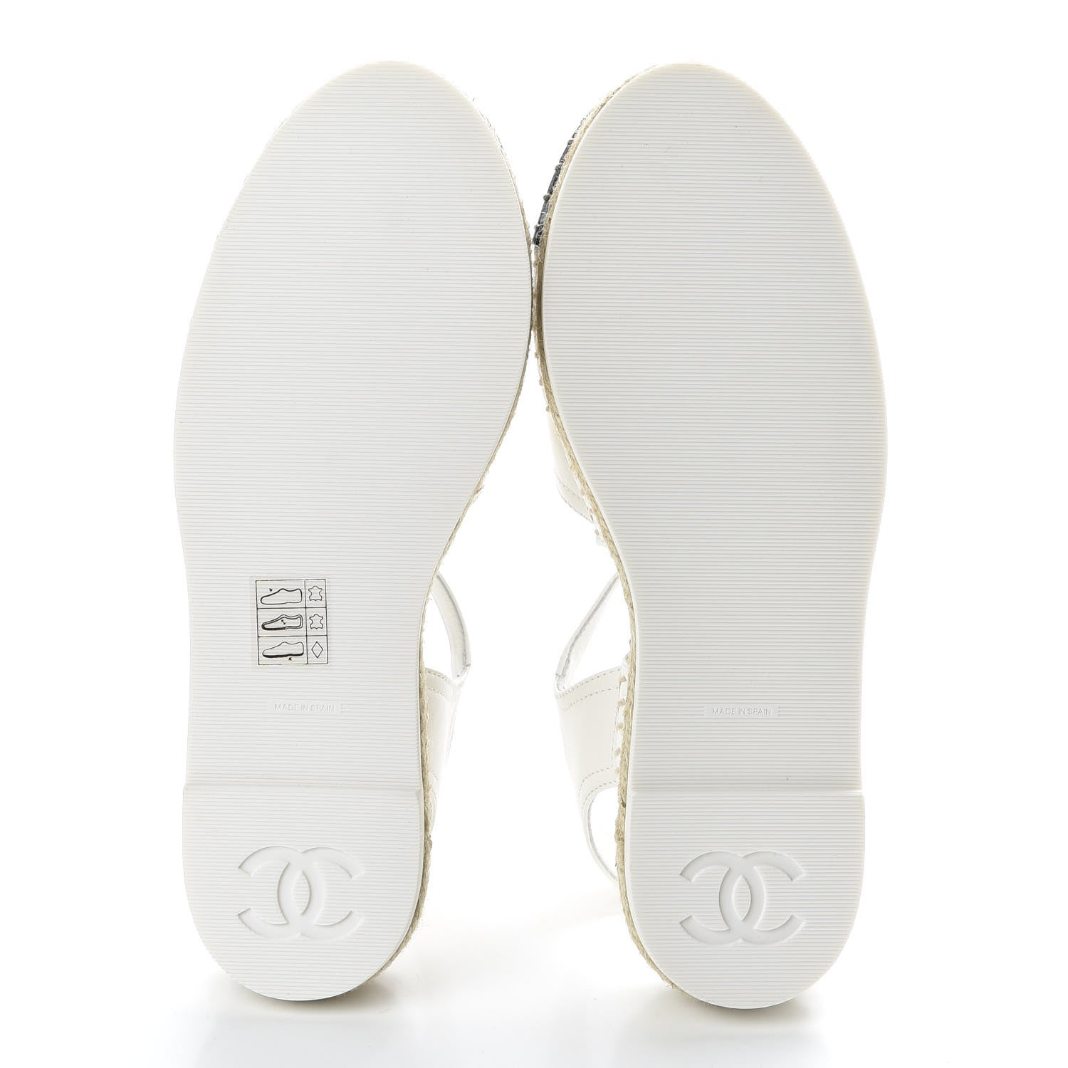 Chanel Lambskin Cap Toe CC Espadrille Sandals 35 Black White 5 of 10