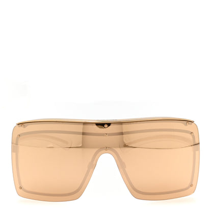 Chanel Rimless Shield Chain Sunglasses 71261 Brown Gold 2 of 7