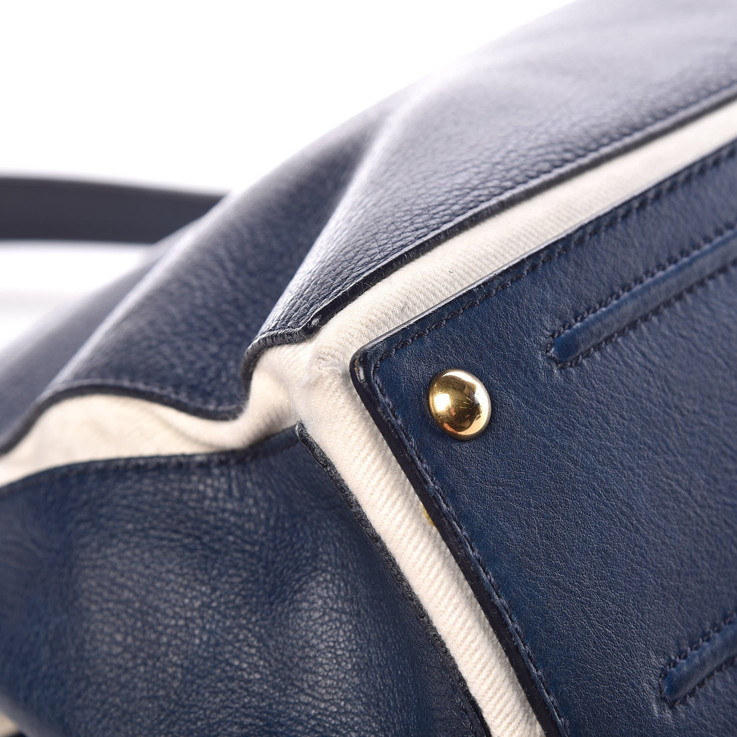 Saint Laurent Calfskin Canvas Medium Muse Two Blue 13 of 14