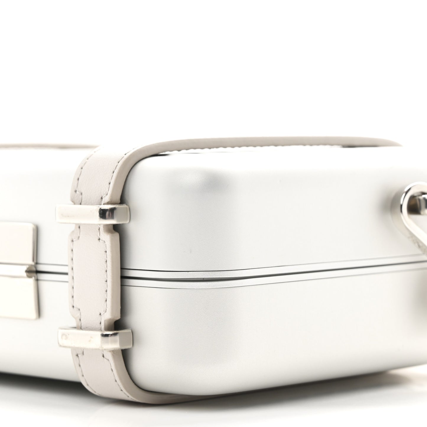 X RIMOWA Aluminum Personal Clutch On Strap Silver