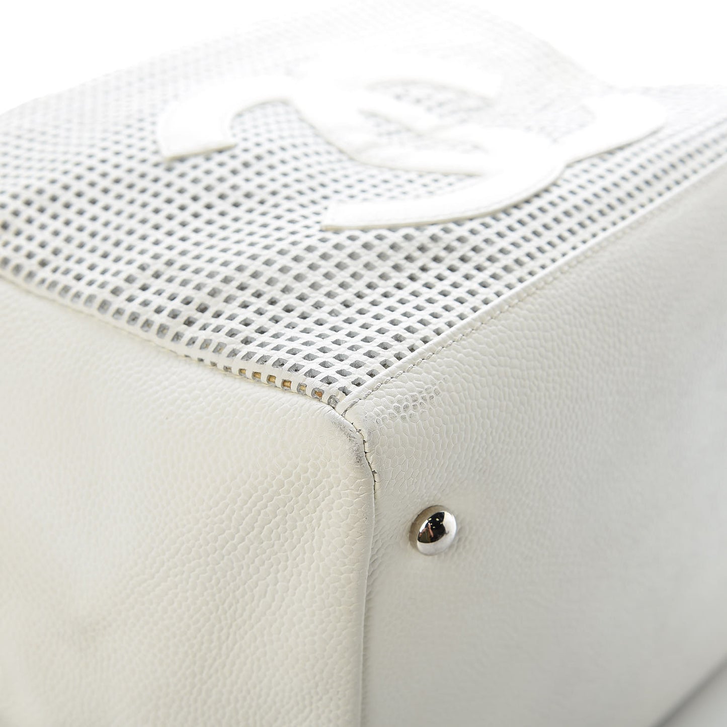 Caviar Perforated Bowler White