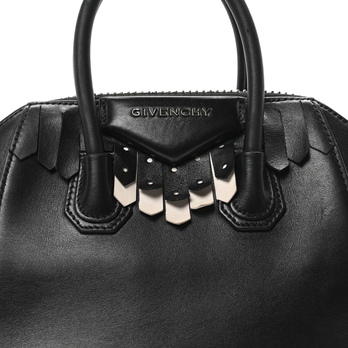 Calfskin Fringe Mini Antigona Black