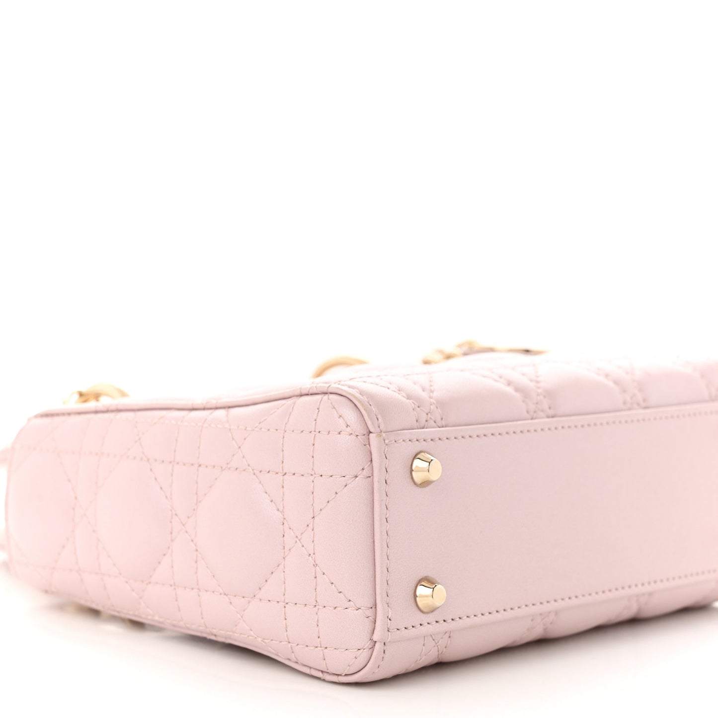 Lambskin Cannage Mini Lady Dior Rose Clair