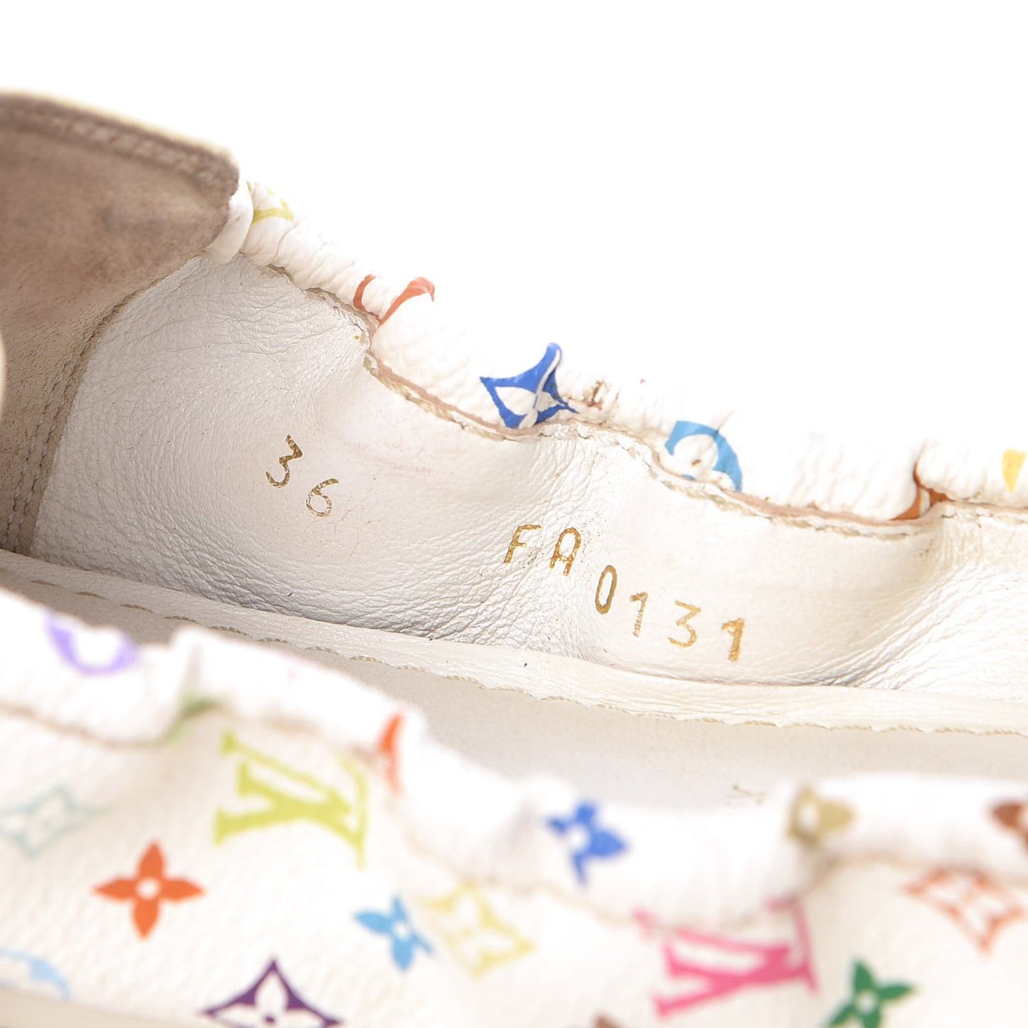 Monogram Multicolor Lovely Ballet Flats 36 White