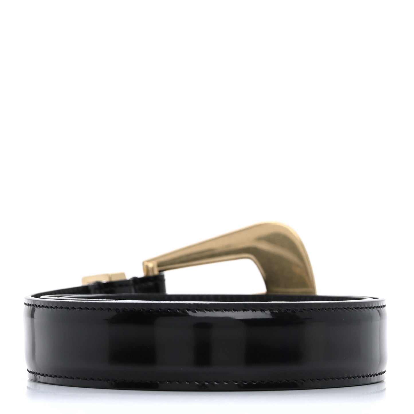 Brushed Calfskin Folk Buckle Belt 70 Black