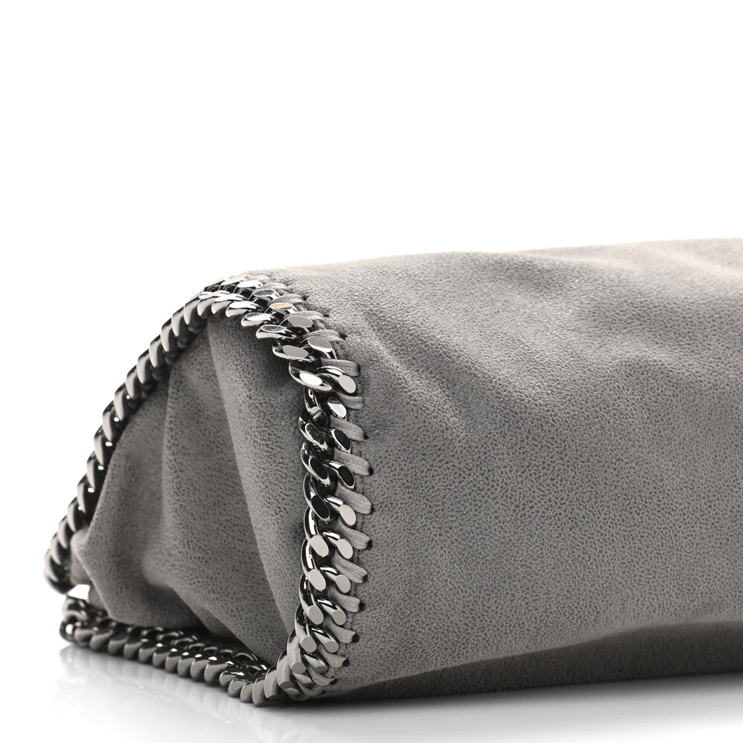 Shaggy Deer Mini Falabella Fold Over Tote Light Grey