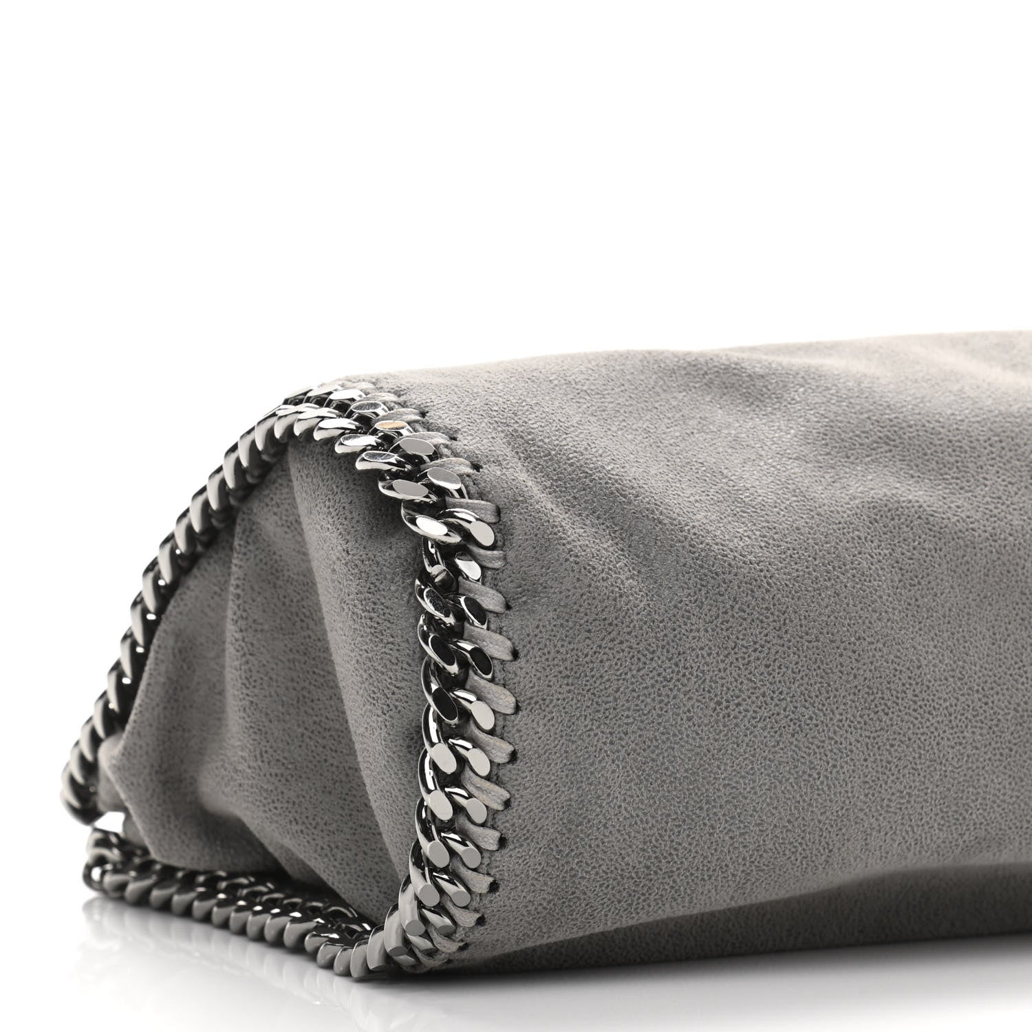 Stella McCartney Shaggy Deer Mini Falabella Fold Over Tote Light Grey 9 of 10