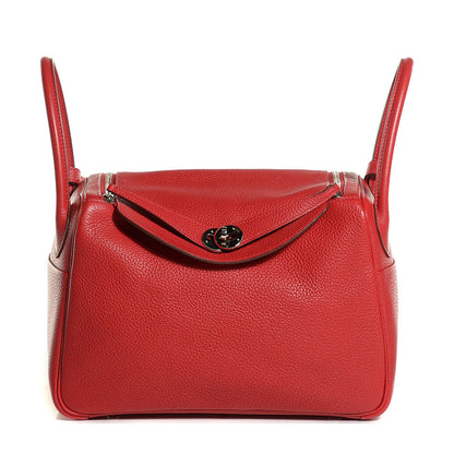 Hermes Taurillon Clemence Lindy 30 Rouge Casaque 1 of 15